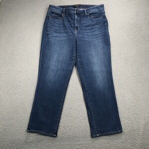 TALBOTS Jeans Size 16 Slim‎ Straight High Waist Medium Wash Denim 36x27